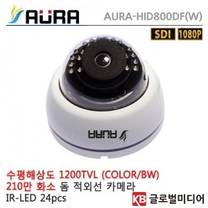 HID800DF(화이트) HD-SDI 210만화소 실내돔CCTV 카메라 녹화기